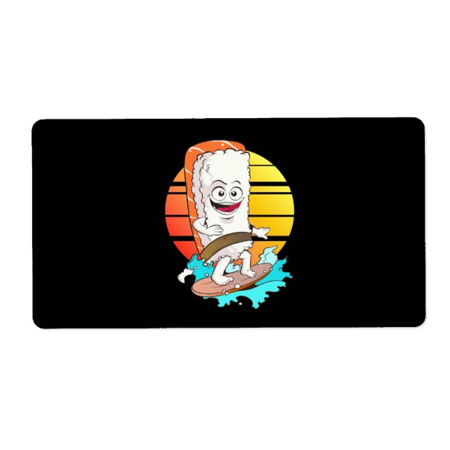 Surfing Sushi Label (Front)