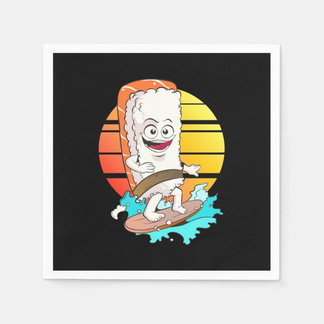 Surfing Sushi Napkins (Front)