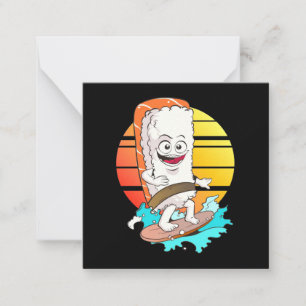 Surfing Sushi Note Card