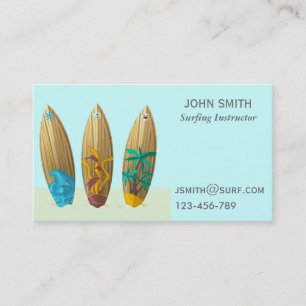 Surfing teacher Surf Instructor freelance Business Card
