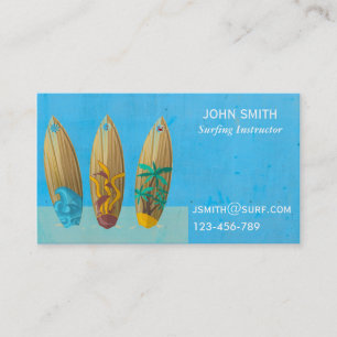 Surfing teacher Surf Instructor freelance Business Card