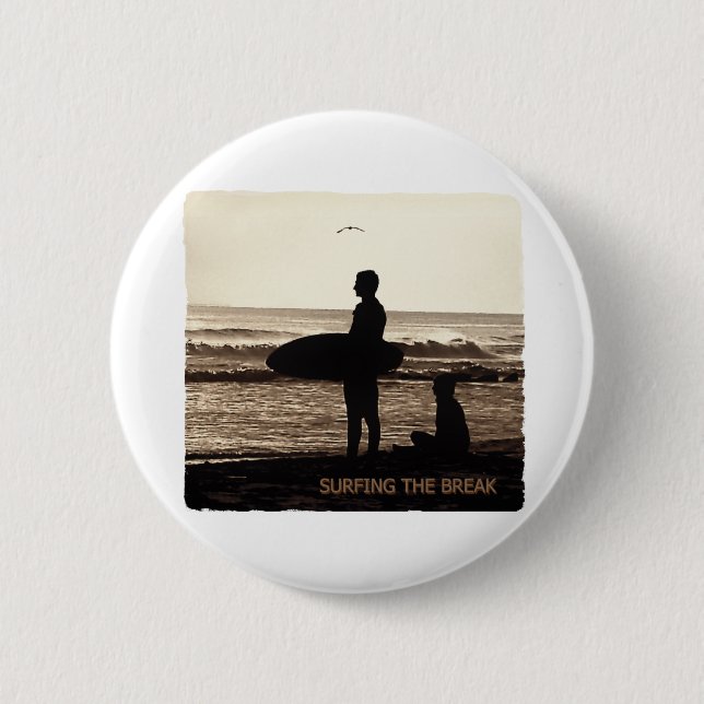 surfing the break pinback button (Front)
