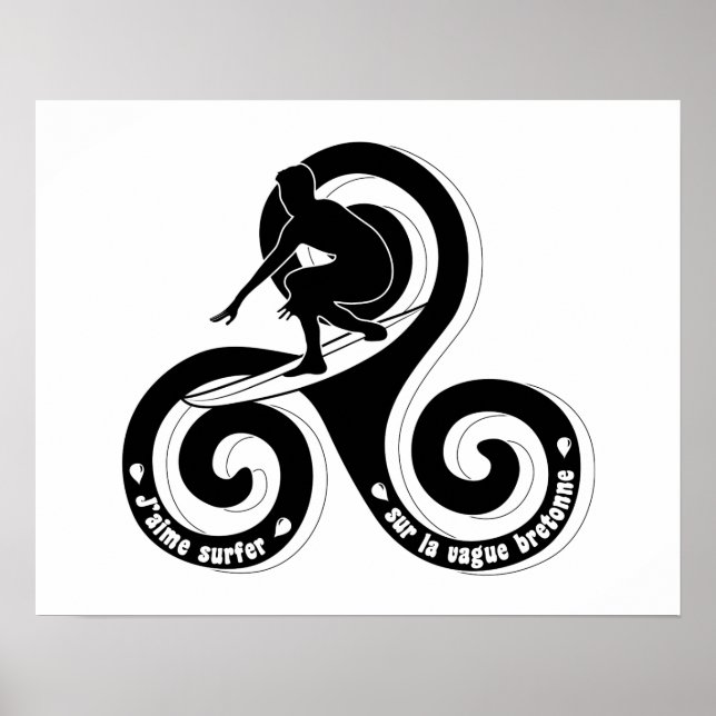 Surfing the Breton wave (man version) Poster (Front)