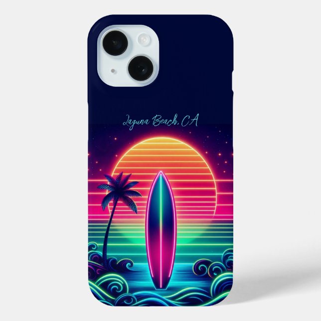  Surfing the Neon Sunset  Case-Mate iPhone Case (Back)