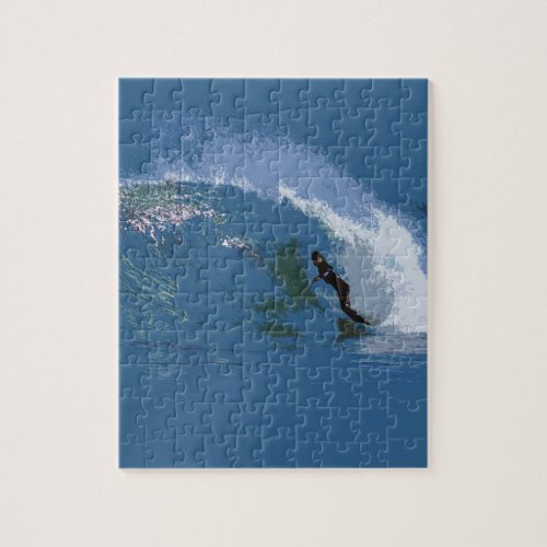 Surfing the perfect winter wave jigsaw puzzle