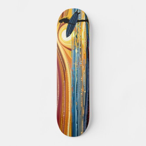 Surfing the Sunset A Dot Art Odyssey Skateboard
