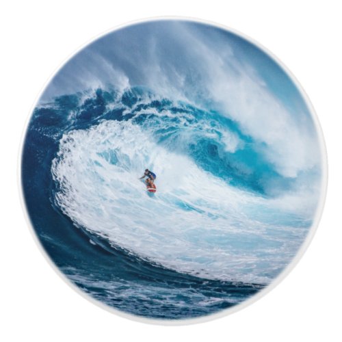 Surfing the Tubes Ceramic Knob