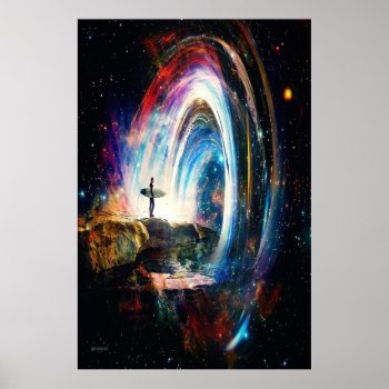 Surfing The Universe Poster by BizzleApparel at Zazzle