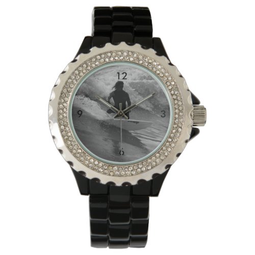 Surfing The Waves Grayscale Watch