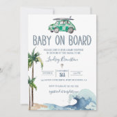 Surfing Theme Baby Shower Invitation Beach Baby  (Front)