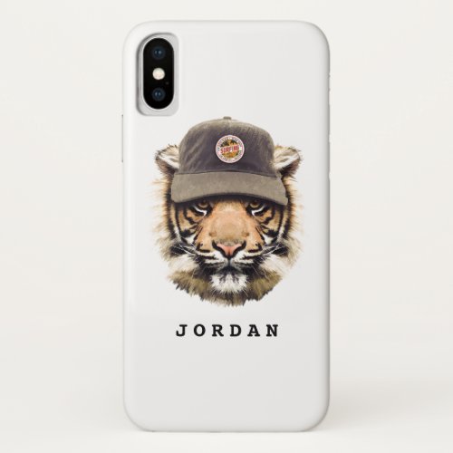 Surfing Tiger  Add Your Name iPhone X Case