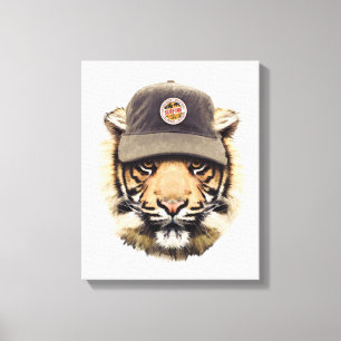 Surfing Tiger Canvas Print