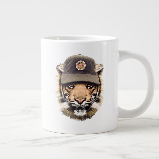 Surfing Tiger Giant Coffee Mug (Right)