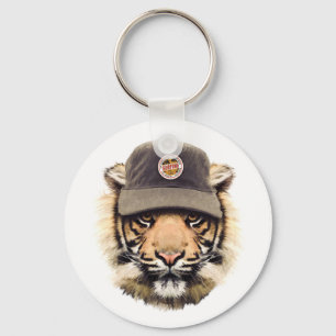Surfing Tiger Keychain