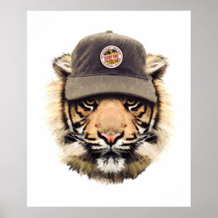 Surfing Tiger Poster