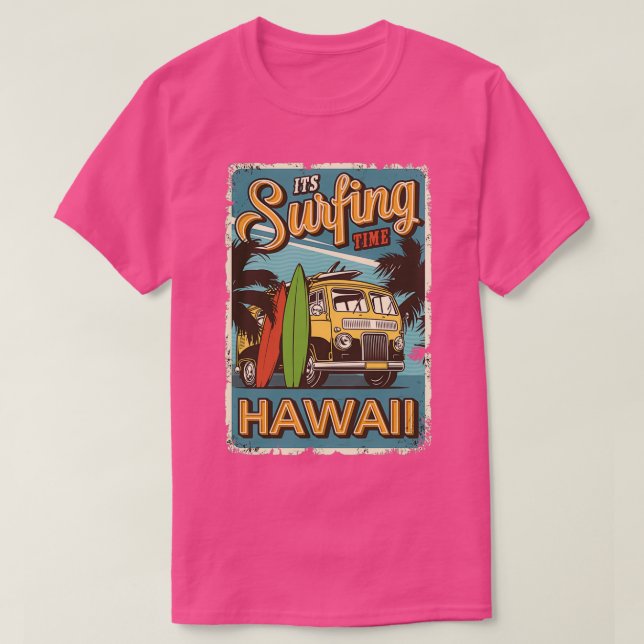 surfing time hawaii retro T-Shirt (Design Front)