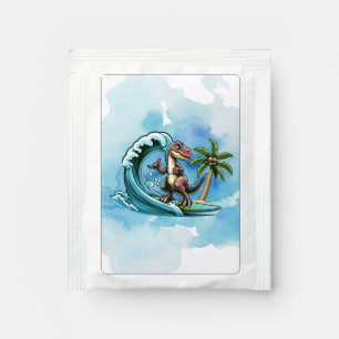 Surfing tropical dinosaur tea bag drink mix