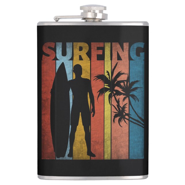 SURFING TROPICAL SUMMER FLASK (Front)