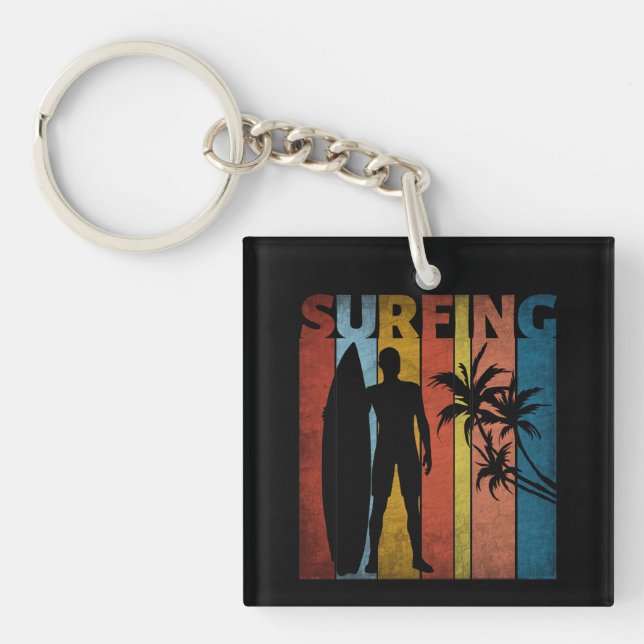 SURFING TROPICAL SUMMER KEYCHAIN (Front)