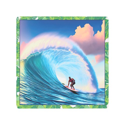 Surfing Tropical Waves Metal Print