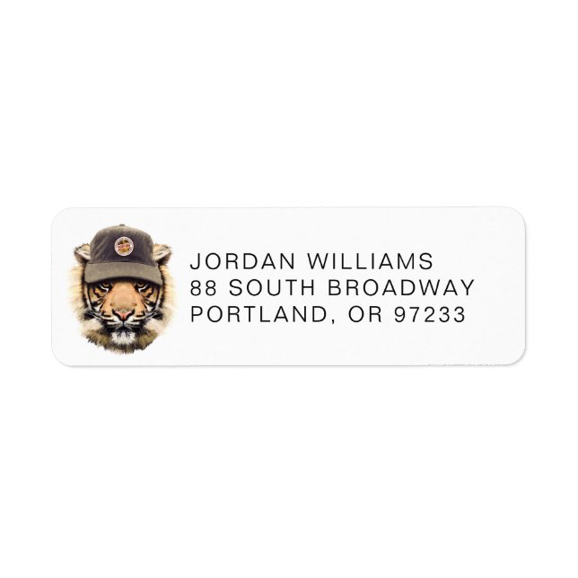 Surfing Tuger | Add Your Name Label (Front)