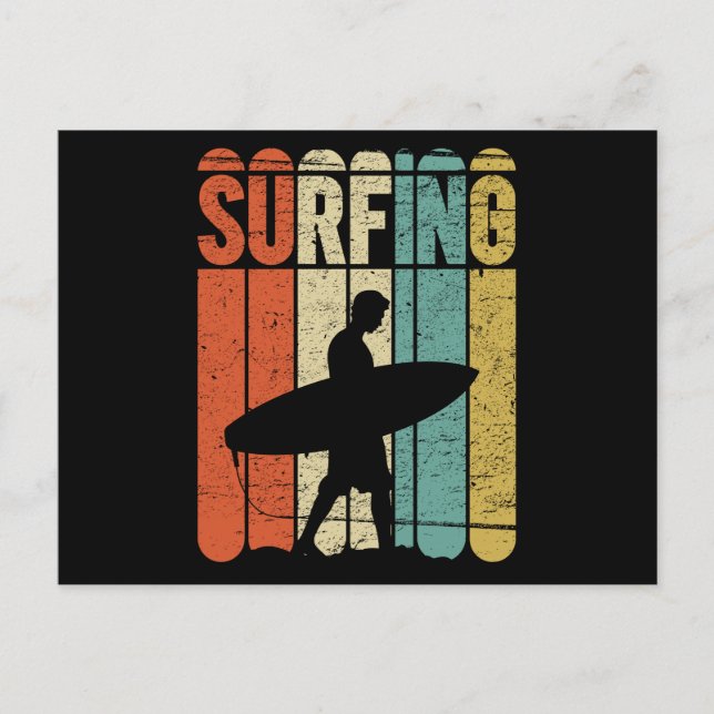 Surfing Vintage Postcard (Front)