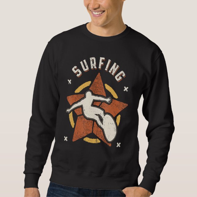Surfing Vintage Retro Classic Sport Sweatshirt (Front)