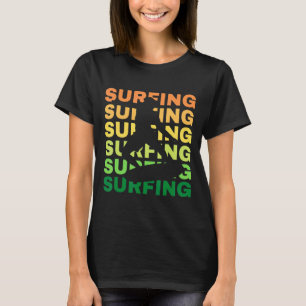 Surfing Vintage Sunset For Surfer Sun Sea And S T-Shirt