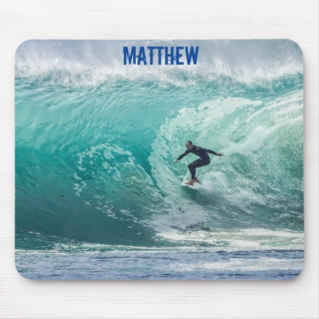 Surfing Wave Surfer  Mouse Pad (Front)