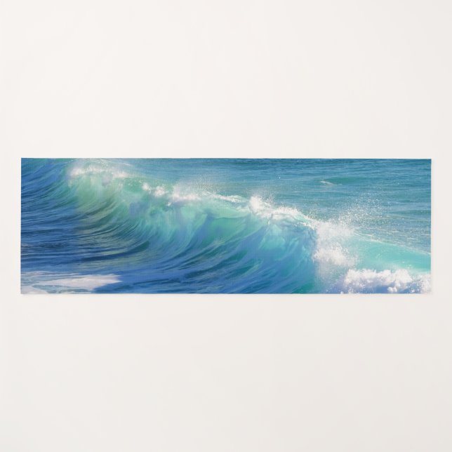 Surfing Wave (with personalized name) Yoga Mat (Front (Horizontal))