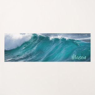 Surfing Wave (with personalized name) Yoga Mat