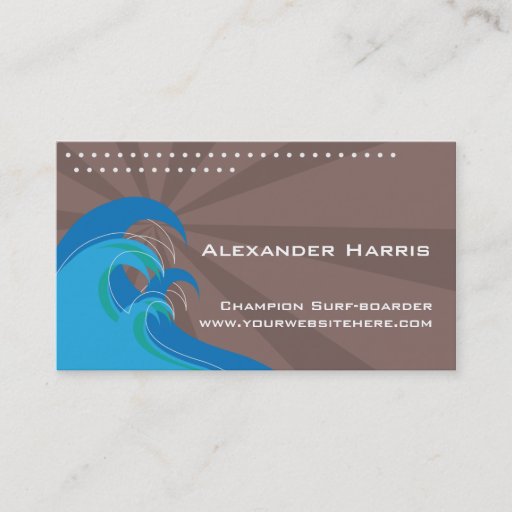 Customizable Surfing Waves Card Business Card Template