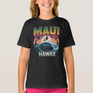 Surfing Witch on Broom Maui Hawaii Halloween T-Shirt