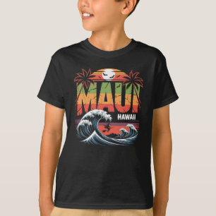 Surfing Witch on Broom Maui Hawaii Halloween T-Shirt