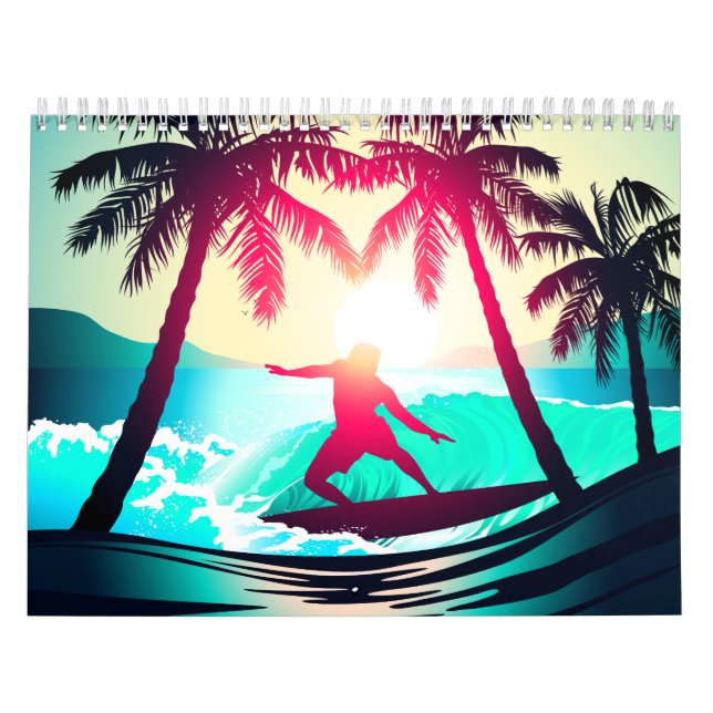 Surfing with palm trees calendar (Cover)