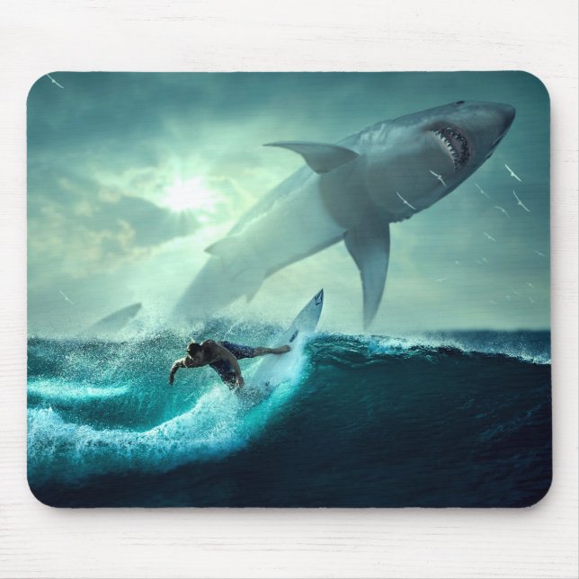 Surfing with Sharks Mouse Pad (Front)