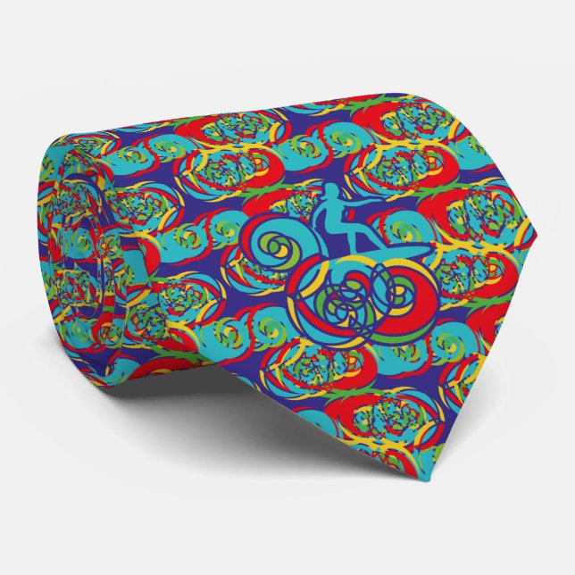 SURFMMER LOKEY PEAK BEACH BY MASANSER PIXELAT NECK TIE (Rolled)