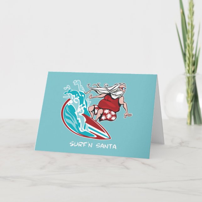 Surf'n Santa Holiday Card (Front)