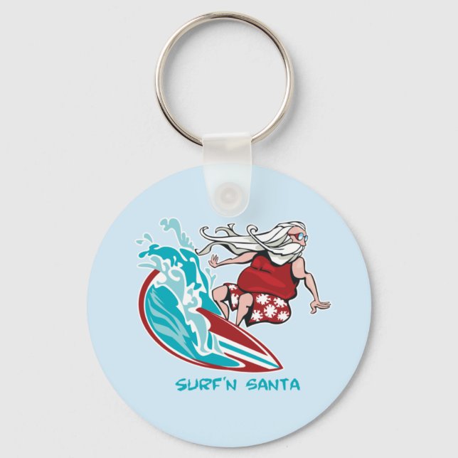 Surf'n Santa Keychain (Front)