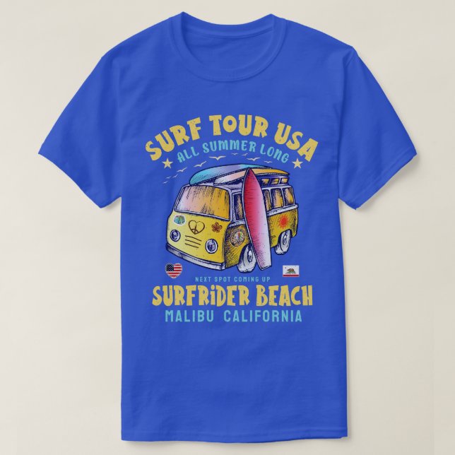 Surfrider Beach Malibu California T-Shirt (Design Front)
