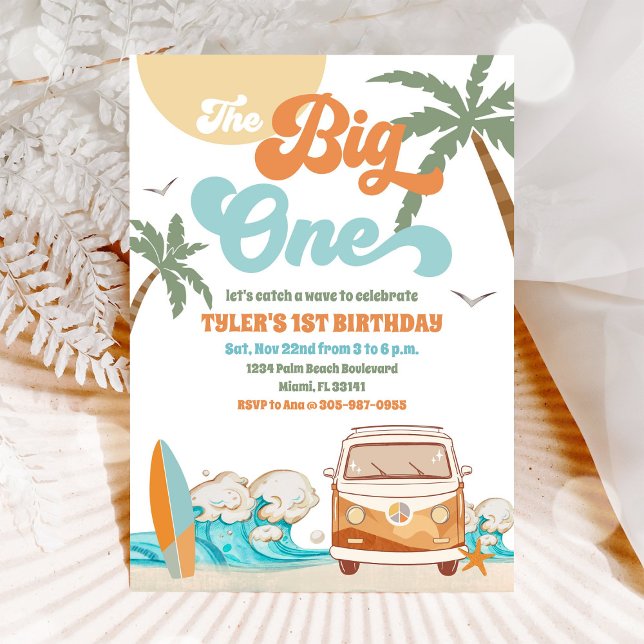 Surfs Up 1st Birthday Invitation (Creator Uploaded)