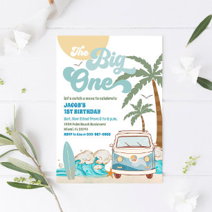 Surfs Up 1st Birthday Invitation