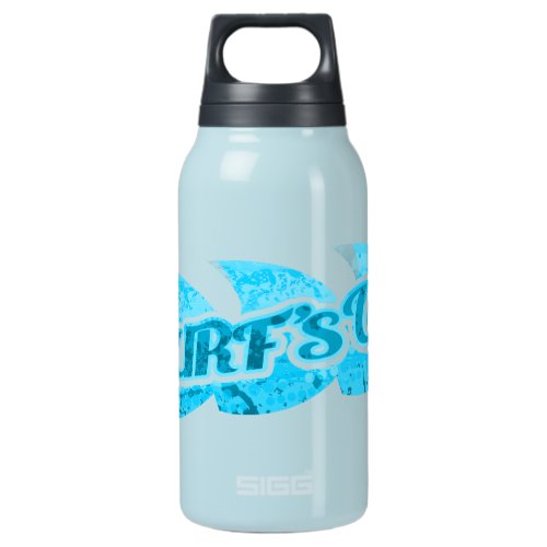 Surfs up aqua blue insulated water bottle