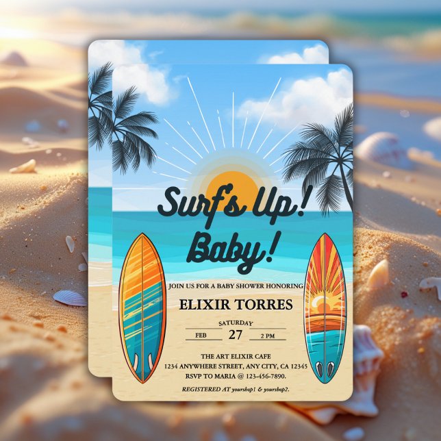 Surf's Up Baby - Baby Shower Invitation (Creator Uploaded)