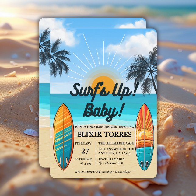 Surf's Up Baby - Baby Shower Invitation (Creator Uploaded)