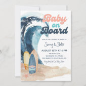 Surf's Up | Baby On Board Beach Baby Shower Invitation (Front)