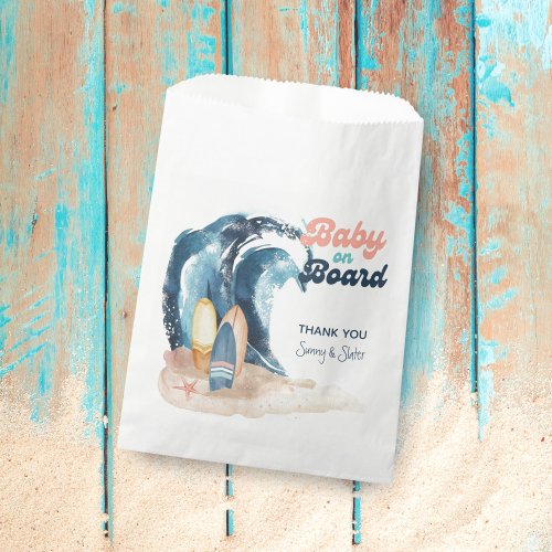 Surfs Up  Beach Baby On Board Baby Shower Favor Bag