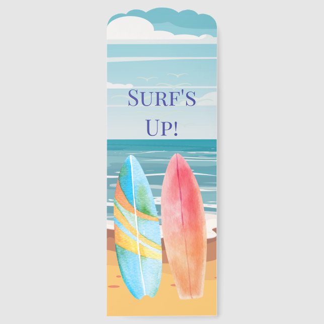 Surf's Up Beach Baby Shower Bookmarks (Front)