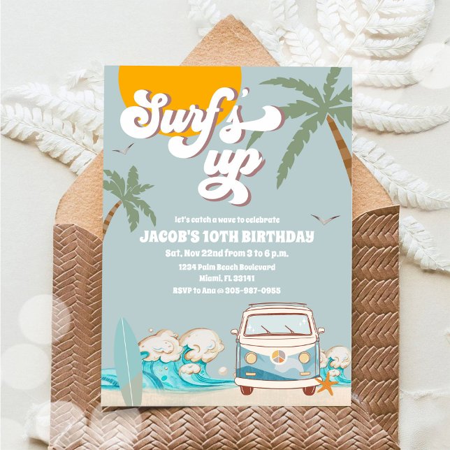 Surfs Up Beach Birthday Invitation (Creator Uploaded)