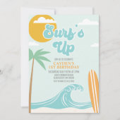 Surfs Up Beach Birthday Invitation (Front)